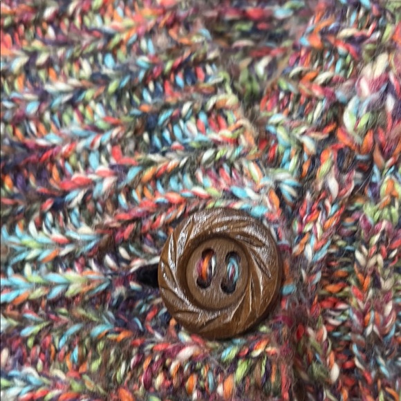 Beautiful Anthropologie Sleeping on Snow Neon Rainbow Knit Cardigan Sweater XL - Picture 8 of 10